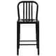 preview thumbnail 12 of 116, 2 Pack 24'' High Metal Indoor-Outdoor Counter Height Stool w/ Vertical Slat Back