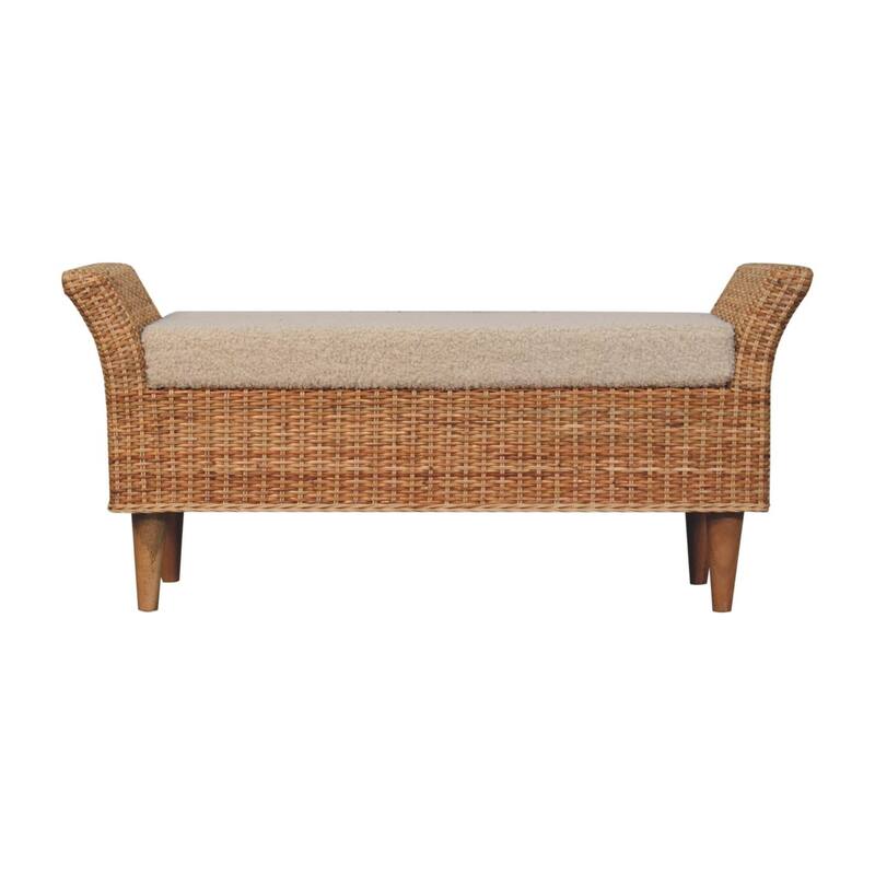 Artisan Furniture Solid Wood, Upholstered Riviera Woven Bench