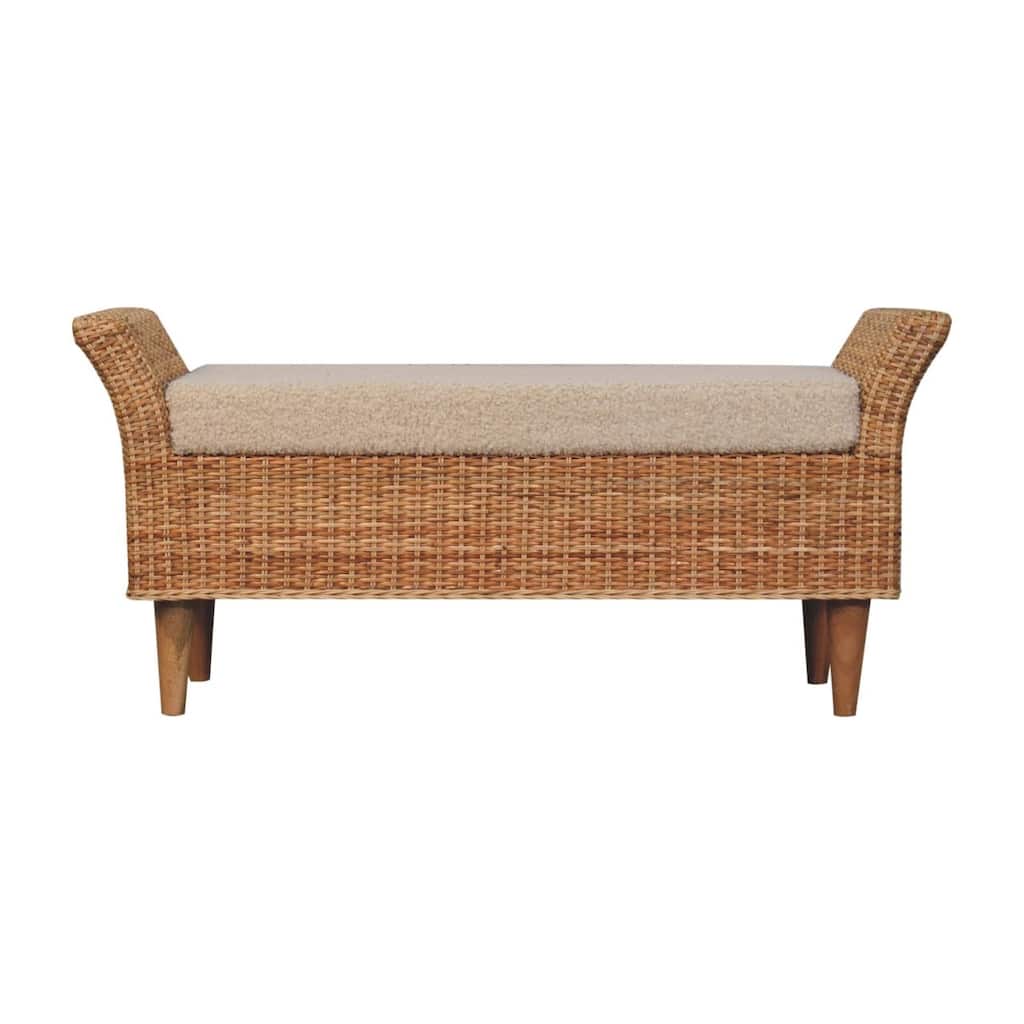 Artisan Furniture Solid Wood, Upholstered Riviera Woven Bench