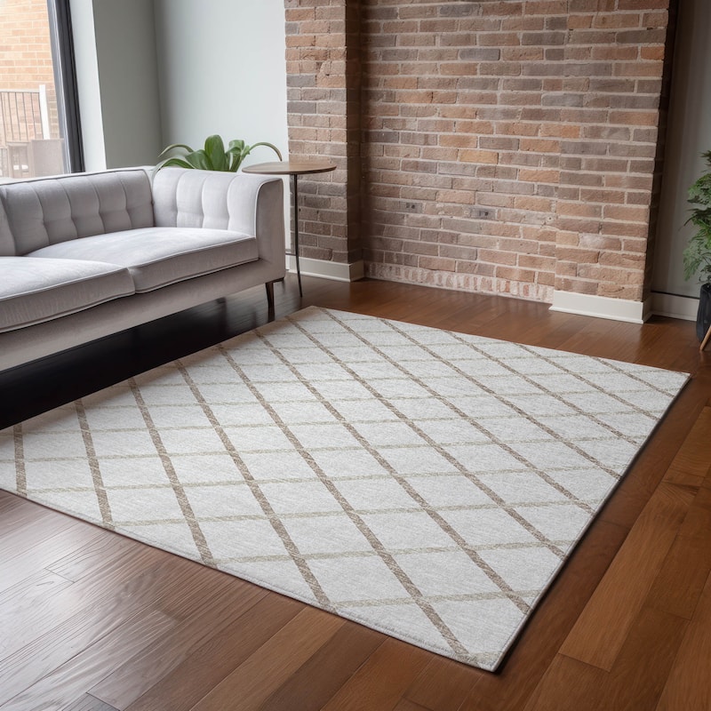 Premium Washable Super Soft Modern Trellis Mayfield Rug