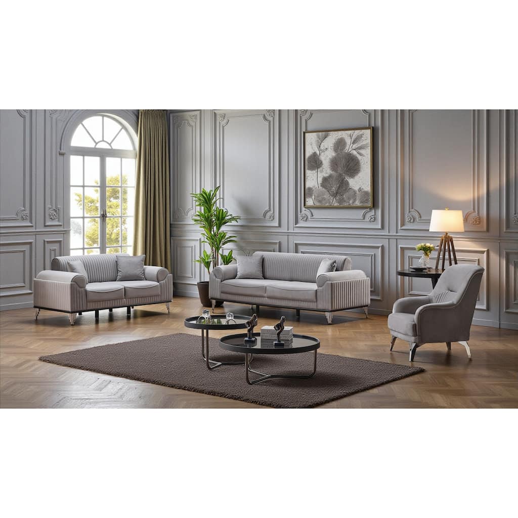 Softline 3 Pieces Living Room Sets 1 Sofa 1 Loveseat 1 Chair