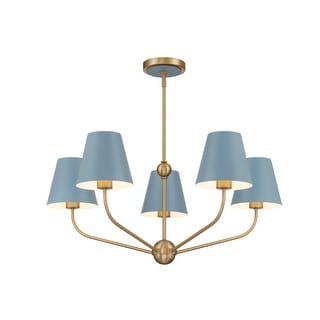 Xavier 5 Light Vibrant Gold + Blue Chandelier - Bed Bath & Beyond - 42642771