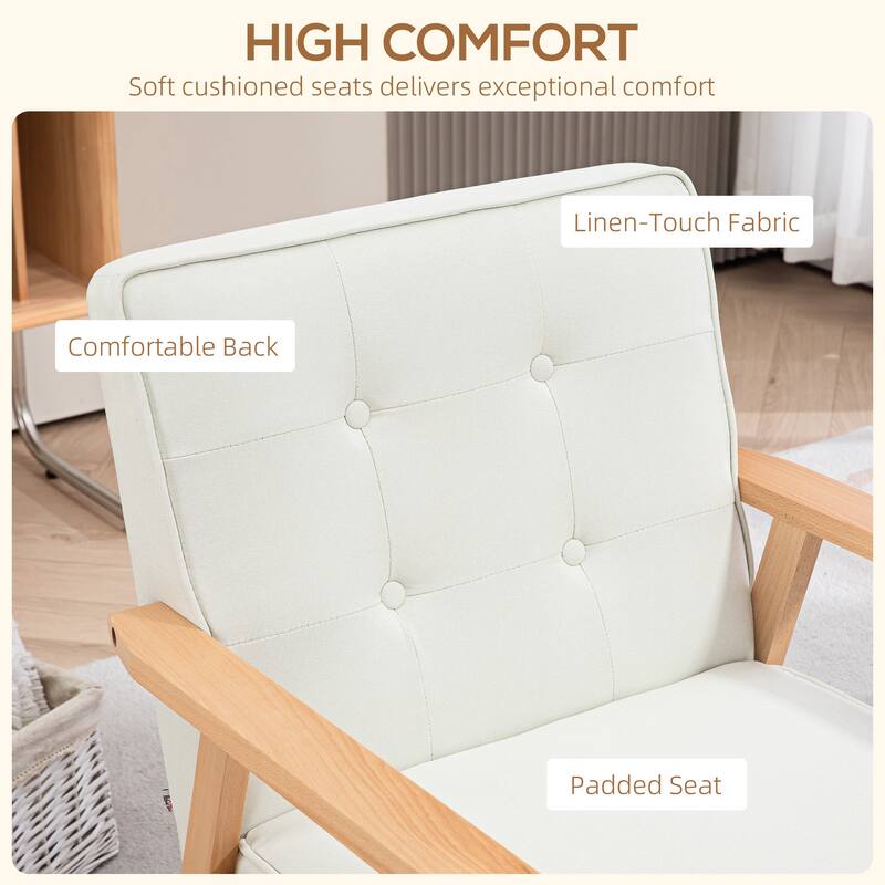 Accent Arm Chair With Upholstered Tufted Back