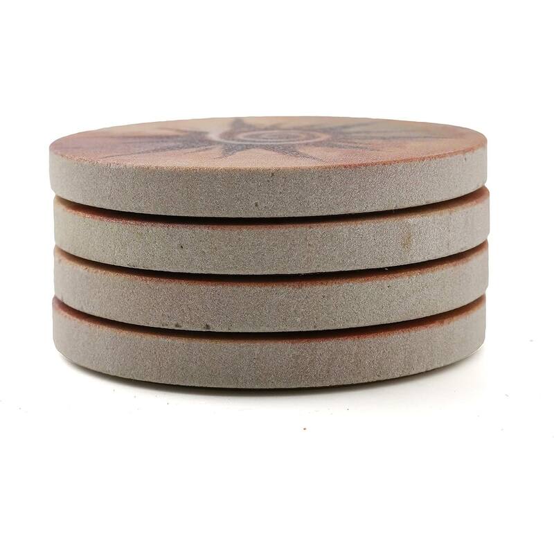 Spiral Sun Natural Sandstone Coaster 4 Pack Eco-Friendly, Absorbent, Easily Wipes Clean
