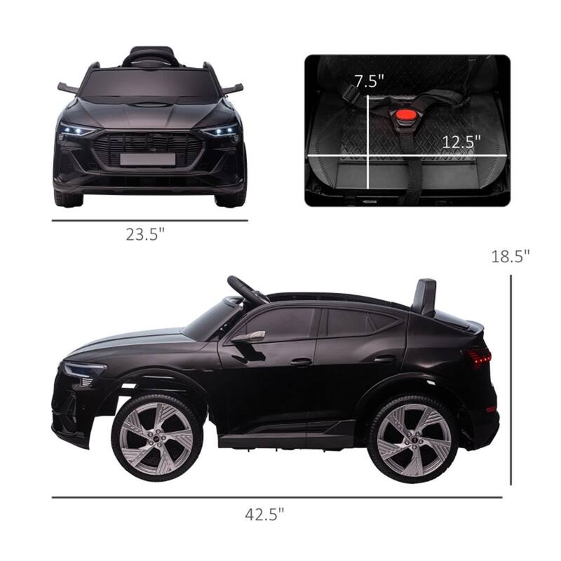 12V Electric Ride-On Car for Toddlers with USB Music LED Lights and Dual Motors Safety Wheels - 42.5" L x 23.5" W x 18.5" H