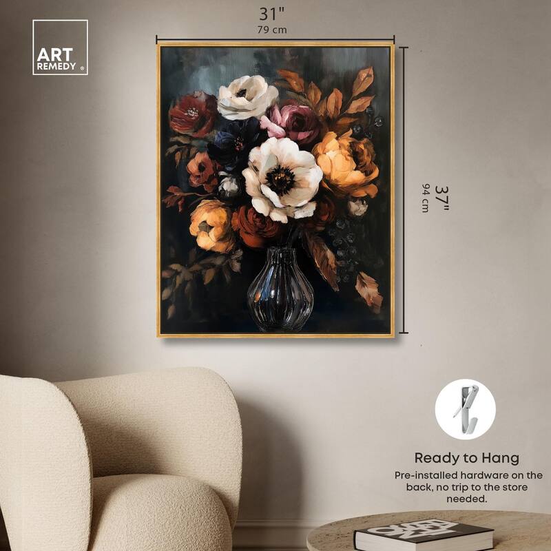 Velvet Night Bloom I Canvas by Art Remedy