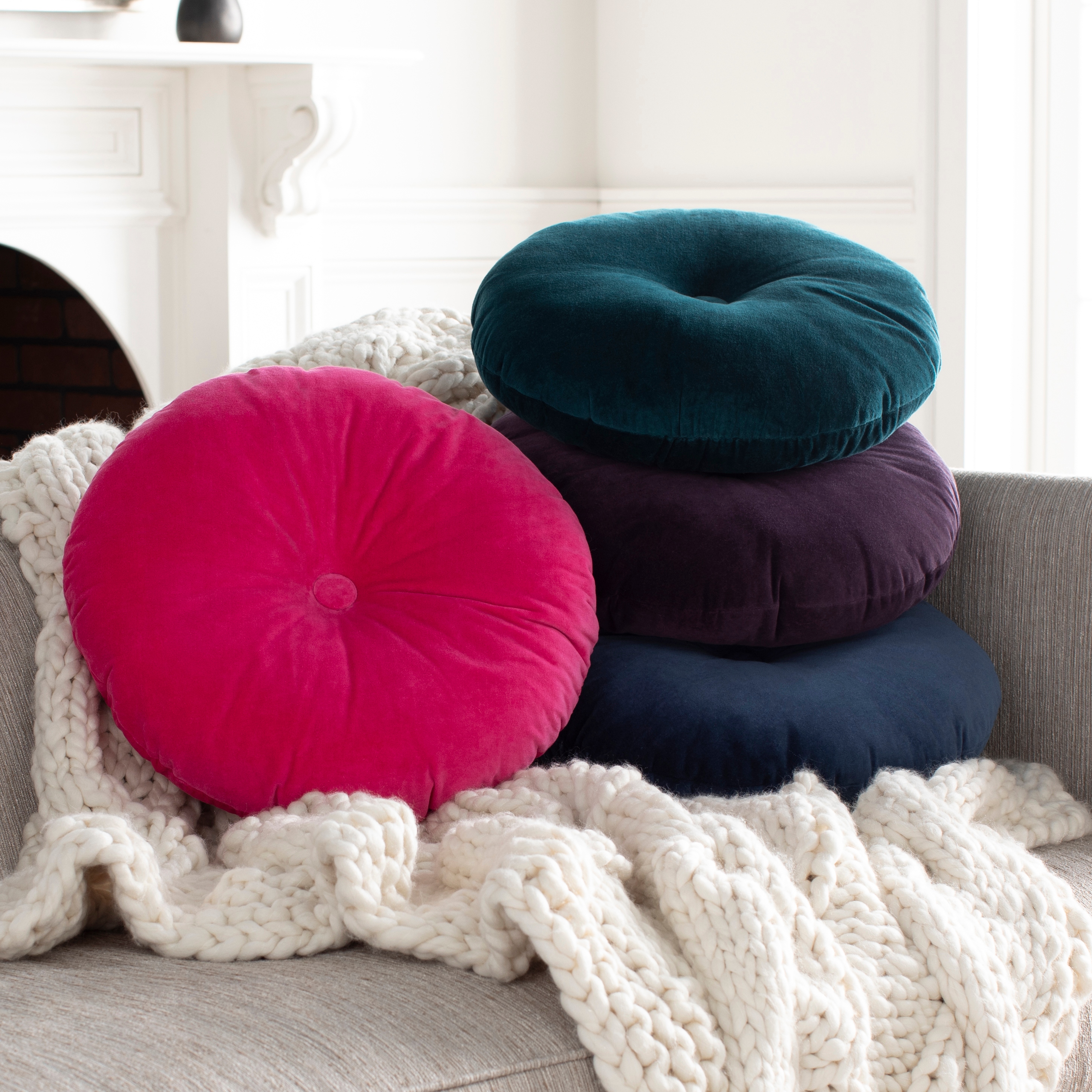 Round sale pink pillows