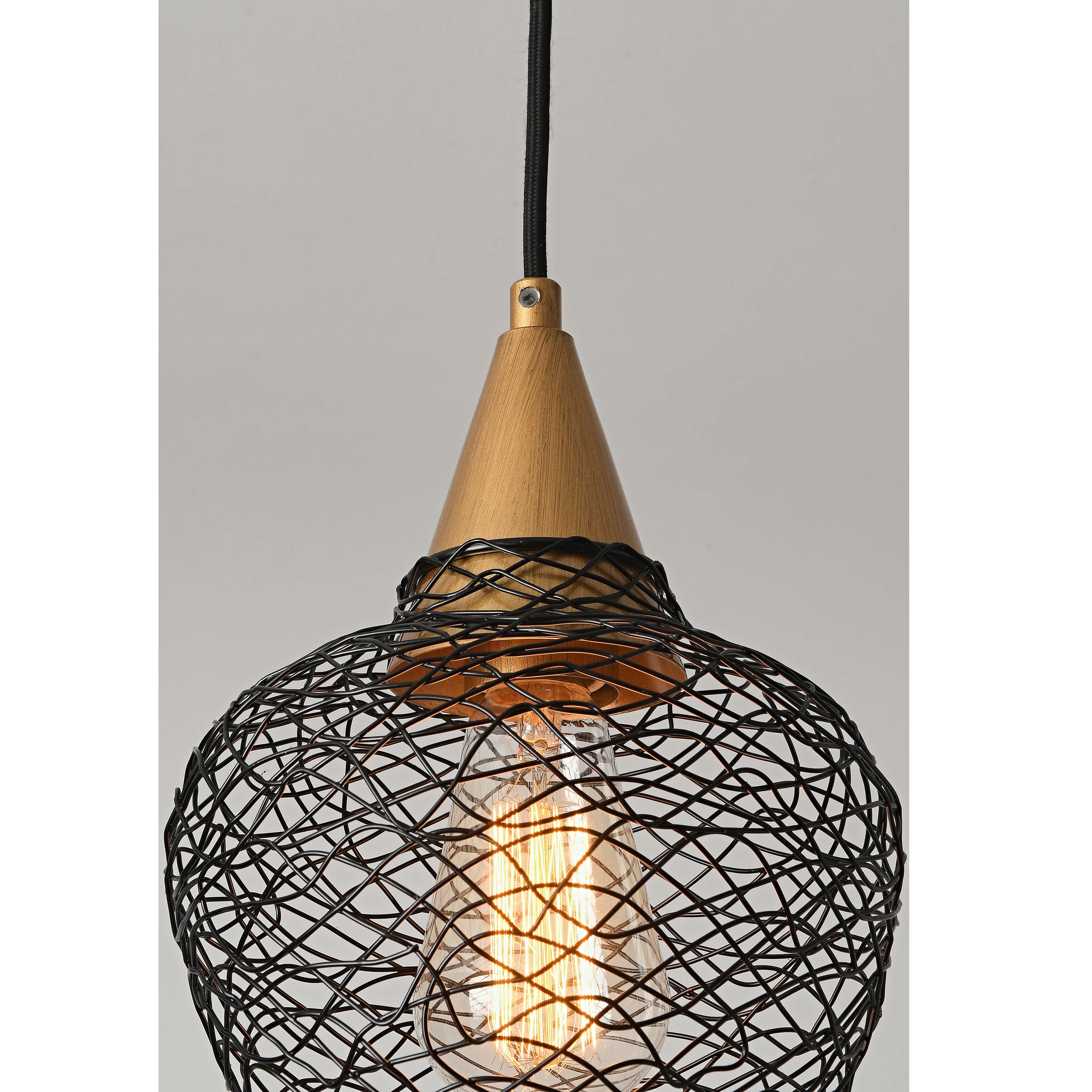 お歳暮・冬ギフト 特集2025 通販  Edita Cage Wire Woven Finish Brass Brushed and Black 1-light K-POP・アジア