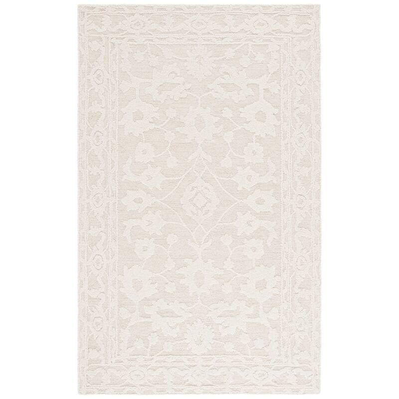 SAFAVIEH Handmade Marquee Imani Geometric Modern & Contemporary Wool Rug - 5' x 8' - Ivory