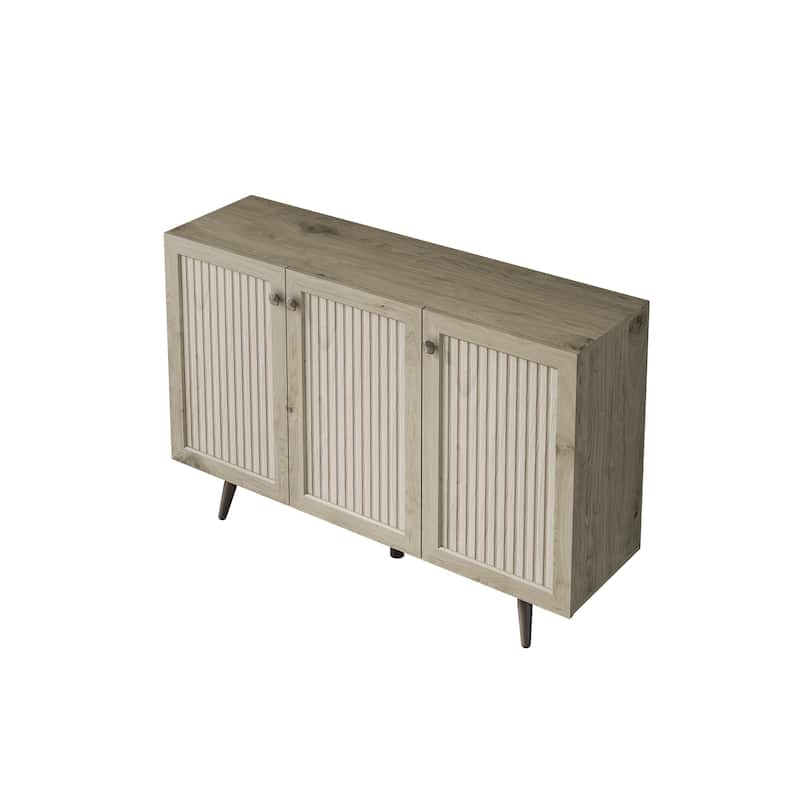 Wood Sideboard Buffet with Adjustable Shelf & Removable Shelf, Coffee Bar Cabinet, Kitchen Storage Cabinet