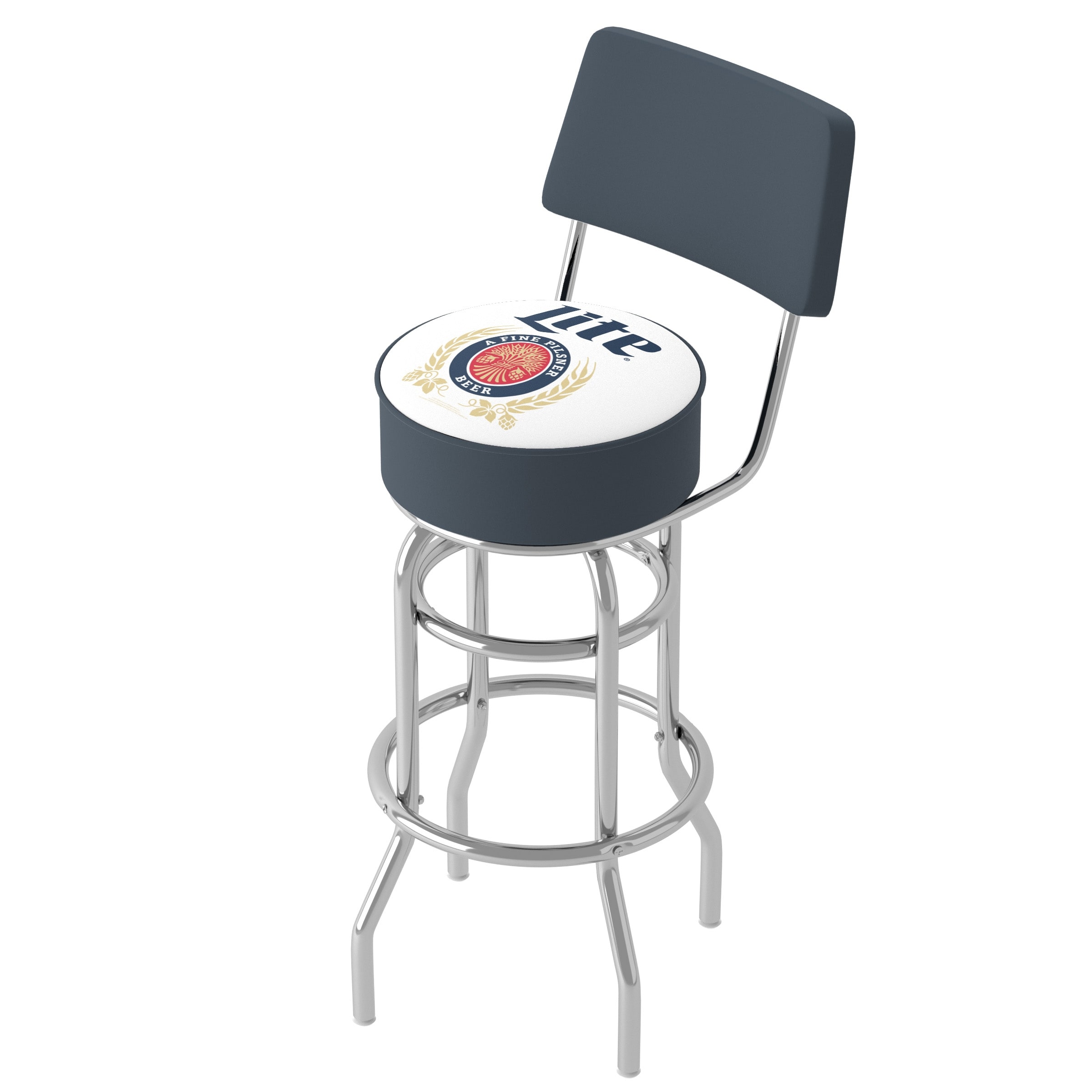 Miller Lite Swivel Bar Stool with Back Retro 20