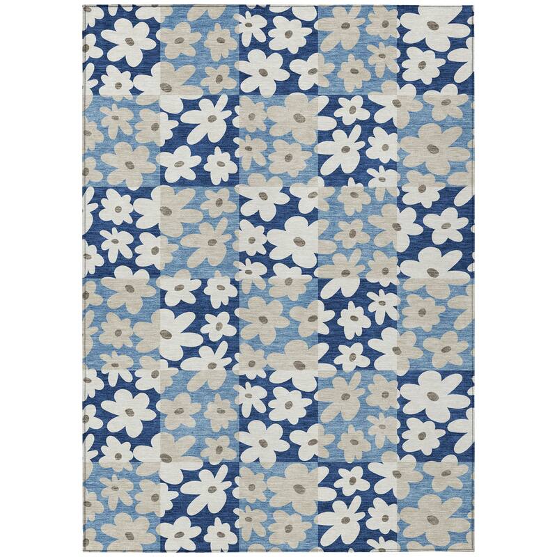 Machine Washable Indoor/ Outdoor Floral Krissy Chantille Rug