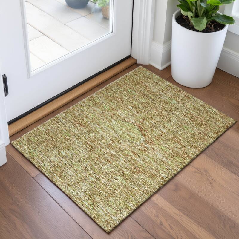 Premium Washable Super Soft Traditional Global Mayfield Rug - Terracotta - 1'8" x 2'6"
