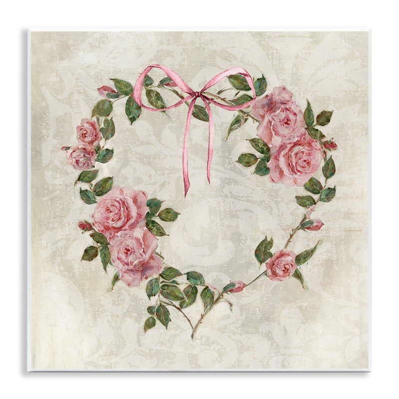 Stupell Garden Heart Wreath Wall Plaque Art Design By Sally Swatland - 12 x 12