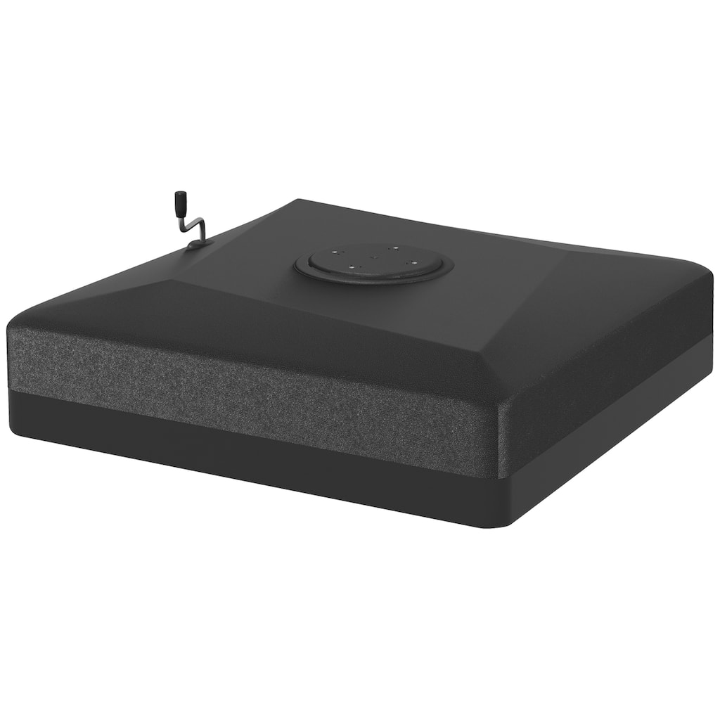 Heavy Duty Fillable Cantilever Umbrella Base with Lift Wheel and Adjustable Foot Pads, Black