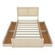 preview thumbnail 11 of 46, Rattan Platform Bed Frame with 4 Storage Drawers and Wooden Rattan Headboard for Kids, No Box Spring Needed