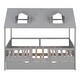 preview thumbnail 5 of 7, Gray Pine Wood Playhouse Bed with Trundle and Fence - Maximizing Space for Kids