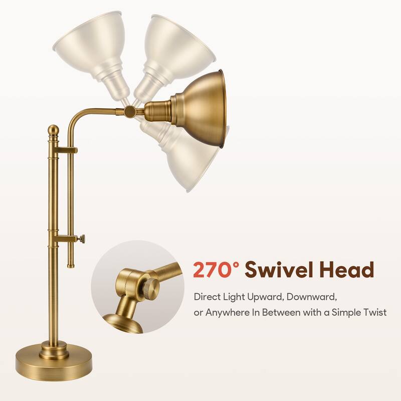 CO-Z 28" Rustic Adjustable Desk Lamp in Aged Bronze Finish