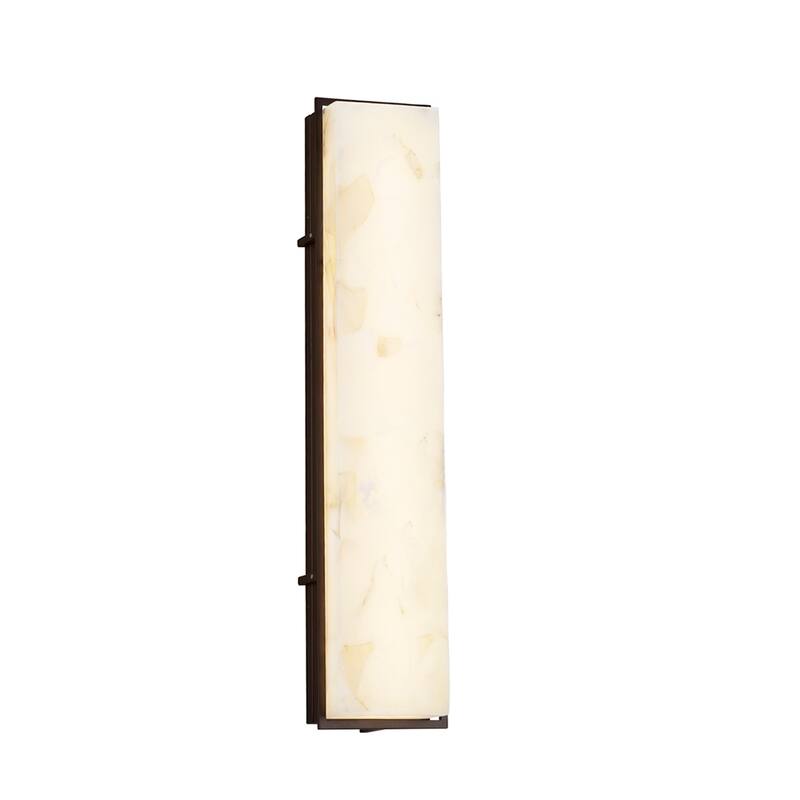Justice Design Alabaster Rocks! Avalon 36-inch Dark Bronze ADA LED Outdoor Wall Sconce, Alabaster Rocks Shade - Dark Bronze