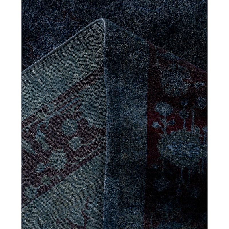 Overdyed One-of-a-Kind Hand-Knotted Area Rug - Gray - 6' 2" x 9' 3"