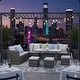 preview thumbnail 8 of 17, 9-Seat Wicker Patio Dining Set with Ottomans