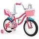 preview thumbnail 9 of 8, Girls Bike with Basket Doll Seat Training Wheels Ages 3 to 8 14-Inches