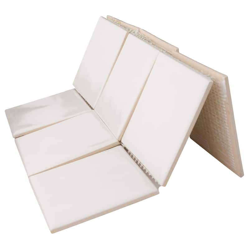 Merola Tile Twist Square Soft Cream 11-3/4" x 11-3/4" Ceramic Wall Tile
