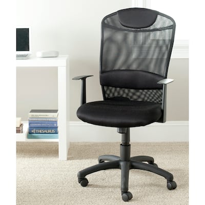 SAFAVIEH Regenia Black Desk Chair - 24.4" x 21.9" x 42.1" - 24Wx22Dx42H