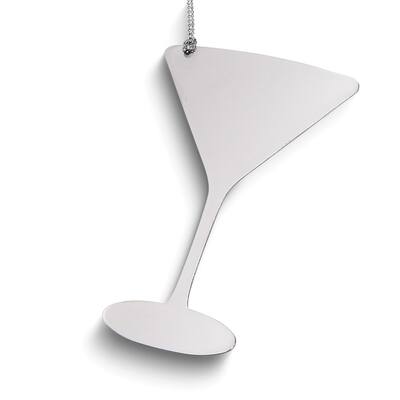 Curata Nickel-Plated Silver-Tone Metal Martini Ornament