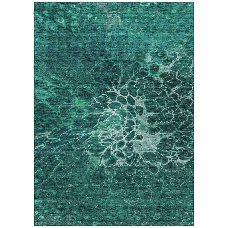 HomeRoots Abstract Transitional Rectangle Outdoor Rug