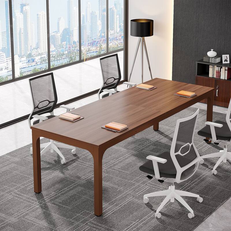 Modern Office 13FT Conference Table Set of 6, Large Rectangle Meeting Table, 78.74-Inch Long Business Seminar Table