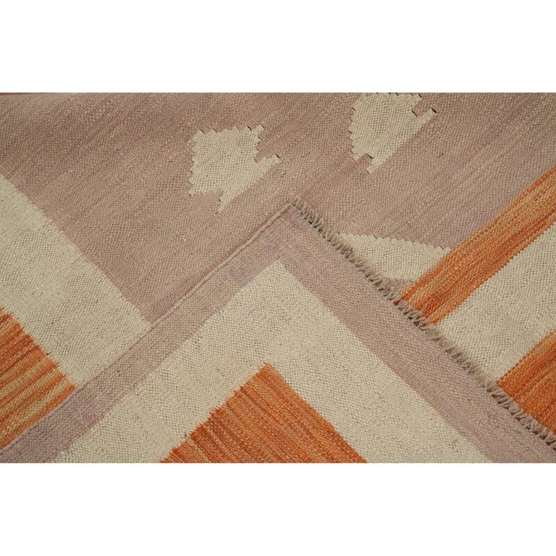 Hand Woven Oriental 100% Wool Carpet Southwestern Tribal Purples Kilim Area Rug - 9' 9'' X 8' 1''