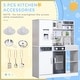 preview thumbnail 7 of 7, Qaba Play Kitchen, Kids Kitchen Playset, Pretend Play Toy Kitchen with Lights & Sounds, Running Water