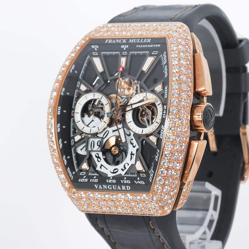 Franck Muller Vanguard Chrono Squelette Automatic Men's Watch - Diamond Pave