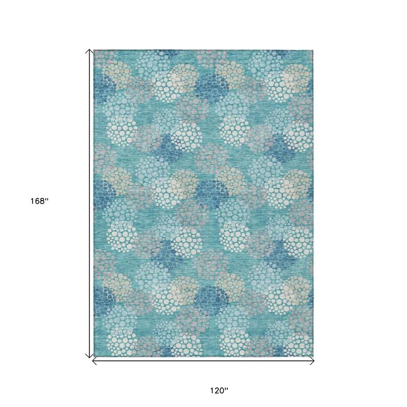 HomeRoots Polka Dot Transitional Rectangle Outdoor Rug