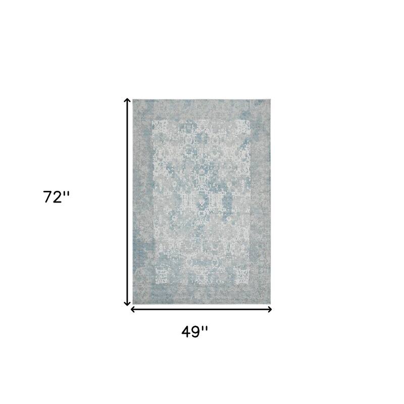 HomeRoots Medallion Contemporary Rectangle Area Rug