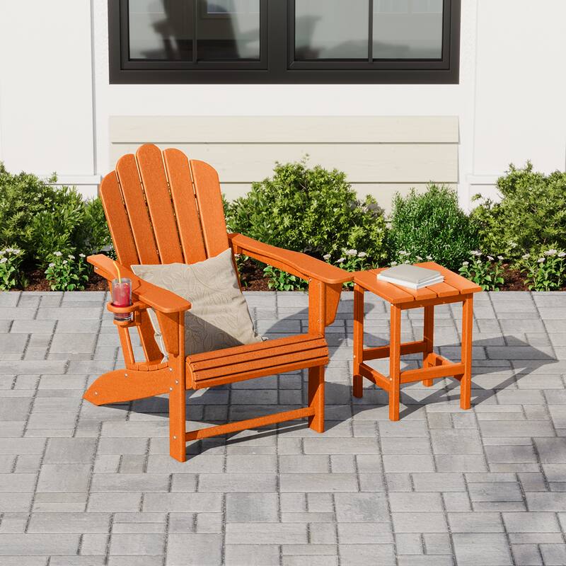 Aderson Outdoor Poly Adirondack Chair with Side Table