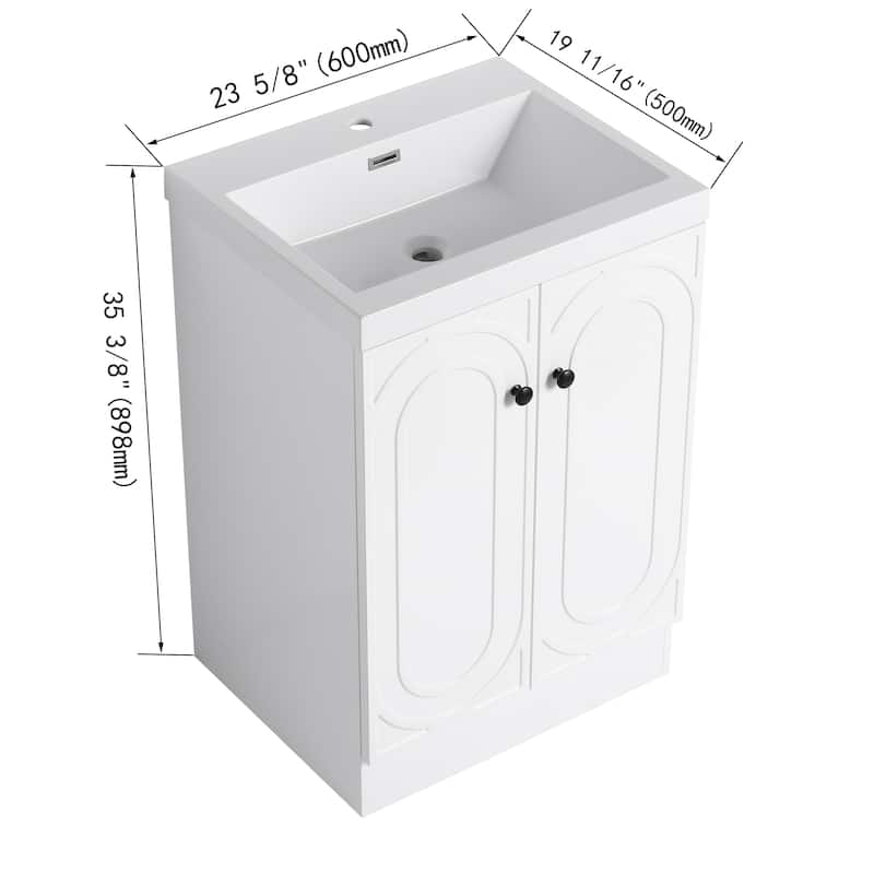 Bathroom Vanity With Sink In 24/30/36 Inch, Freestanding Bathroom Vanity With Soft Close Door and Adjustable Shelf