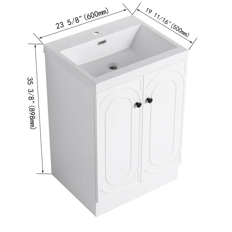 Beingnext 24"/30"/36" Bathroom Vanity with Sink, Freestanding Bathroom Vanity with Soft Close Door and Adjustable Shelf