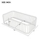 preview thumbnail 9 of 34, Wooden Floor Bed Frame Toddler Bed with Fence Guardrails, Twin/Full Size Montessori Bed Floor Platform Bed for Kids