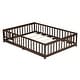 preview thumbnail 111 of 173, Toddler Floor Bed with Fence and Door, Montessori Platform Floorbed with Safety Guardrails for Children Boys Girls Kids Playroom