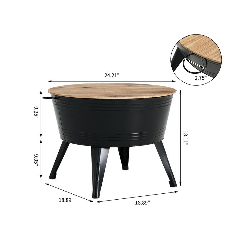Metal Cocktail Table with Storage Space