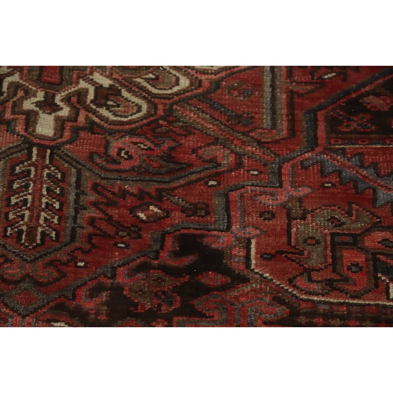 Hand Knotted Oriental 100% Wool Carpet Traditional Medallion Red Heriz Area Rug - 10' 1'' X 8' 2''