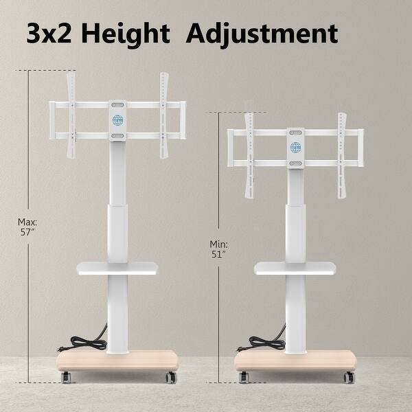 5Rcom Strong Tall Rolling TV Stand For 23-65 Inch TVs Up To 88 Lbs, Height
