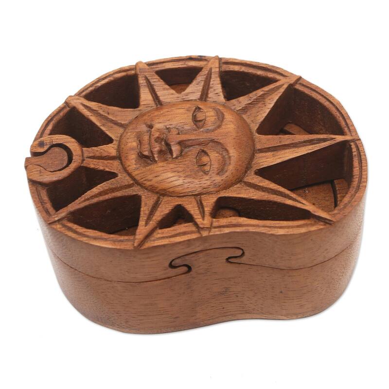 Novica Handmade Suns Treasure Wood Puzzle Box
