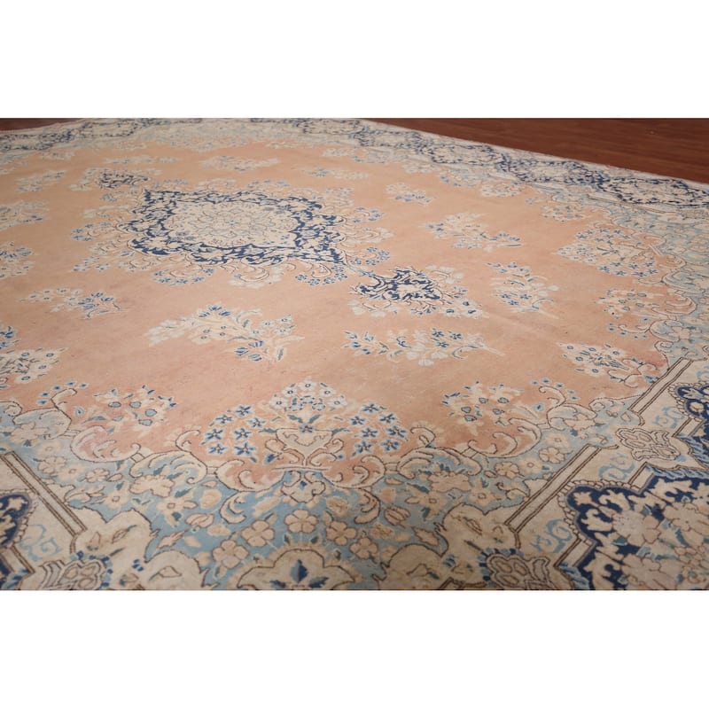 Vintage Distressed Kerman Persian Vintage Rug Handmade Wool Carpet - 9'8"x 12'6"