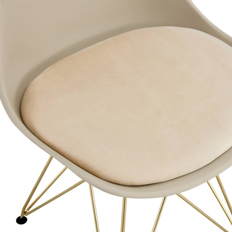 Modern Dining Chairs with Plastic Seat and Metal Legs (Set of 4)
