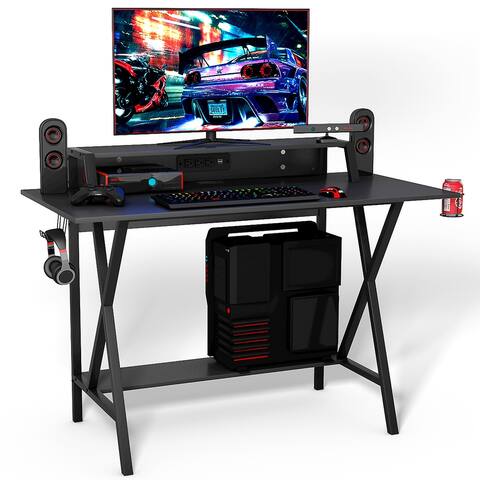 Gaming Desk All-In-One Professional Gamer Desk Cup Headphone Holder