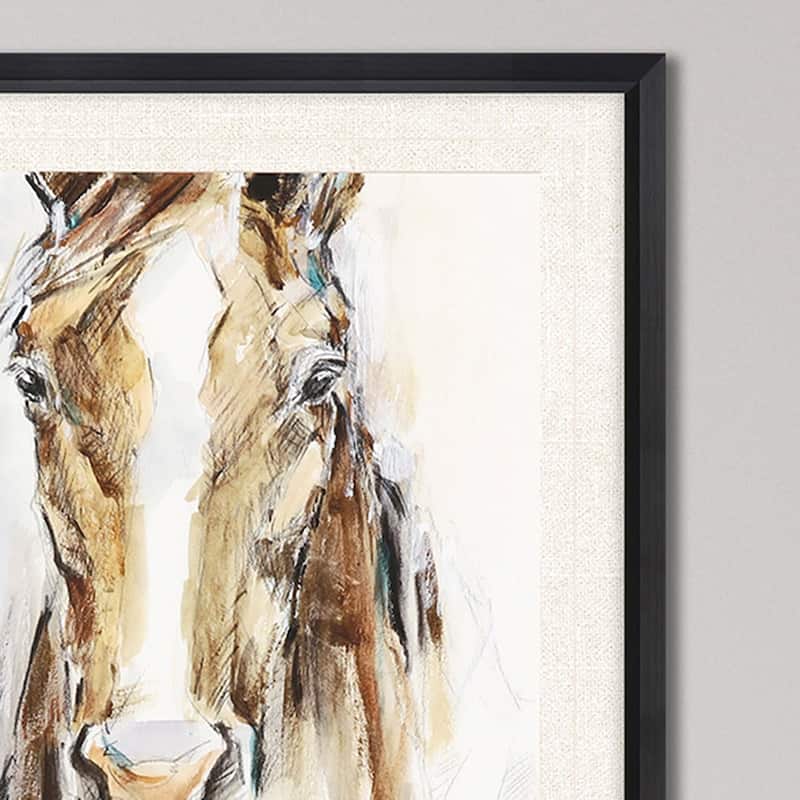 Gift Horse S/2 Framed Art Giclee Under Glass - Brown