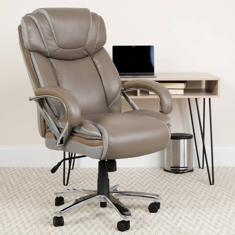 Big & Tall LeatherSoft Executive Swivel Ergonomic Office Chair - Taupe